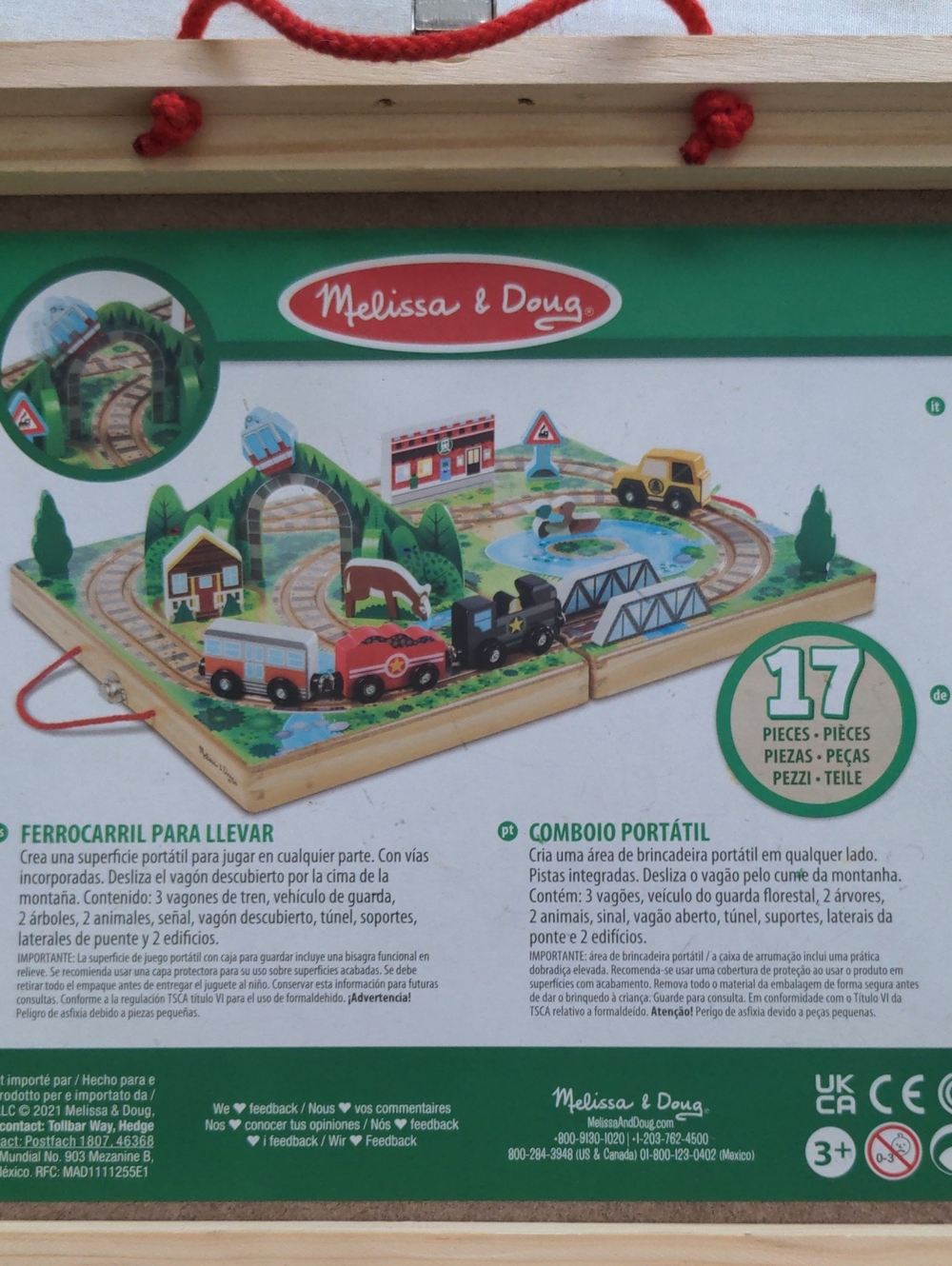 Melissa & Doug Take Along Railroad Wooden Case - Incomplete